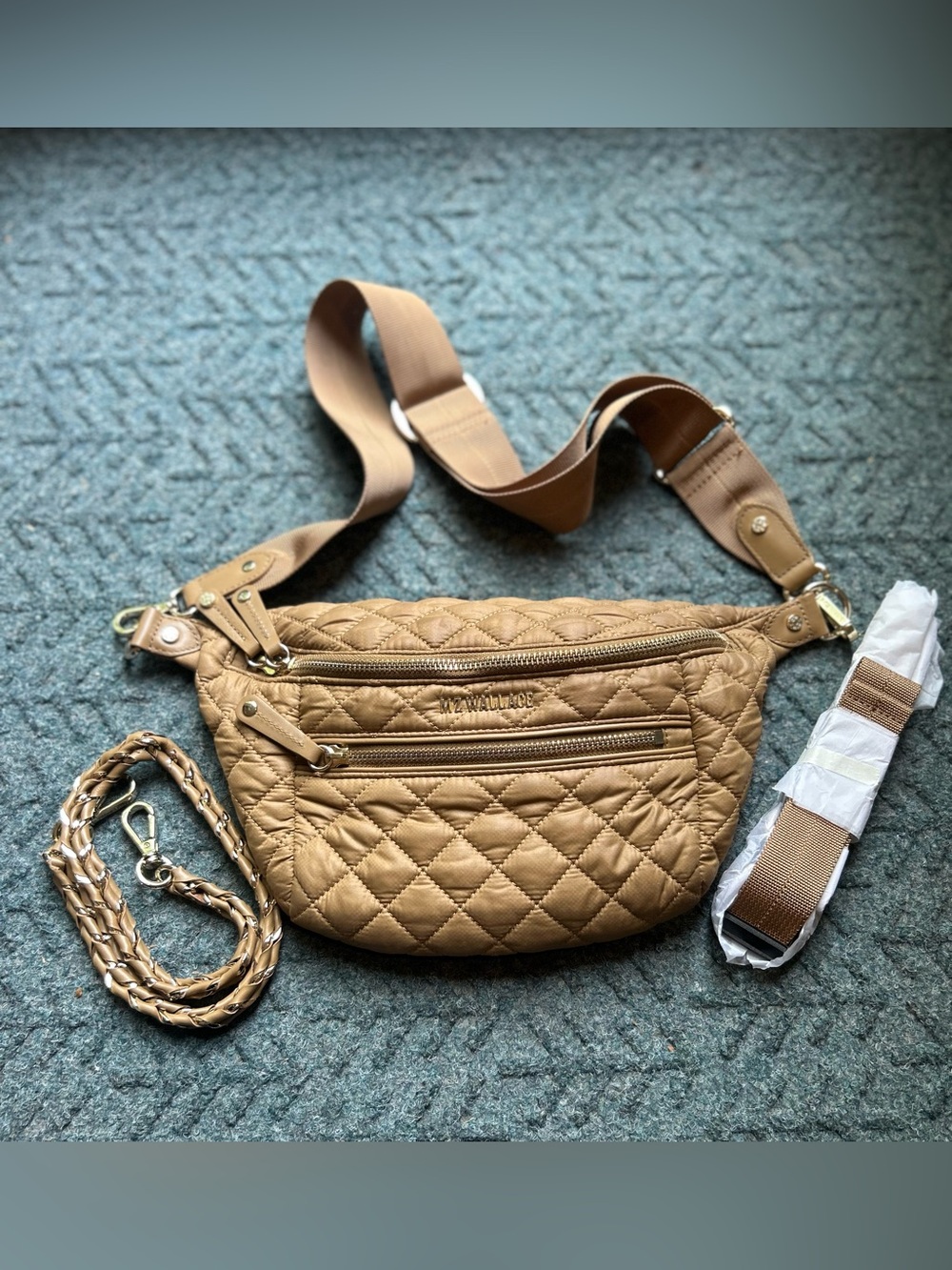 MZ Wallace Small Crosby Sling Caramel